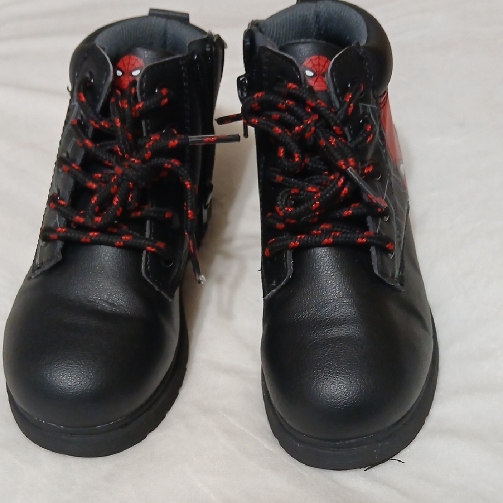 Black and Red Lace-Up Boots
